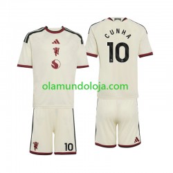 Camisola Manchester United Matheus Cunha 10 Criança Equipamento Terceiro 2026-2027 Manga Curta